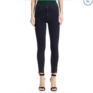 Mother Denim Stunner Zip Studded Ankle